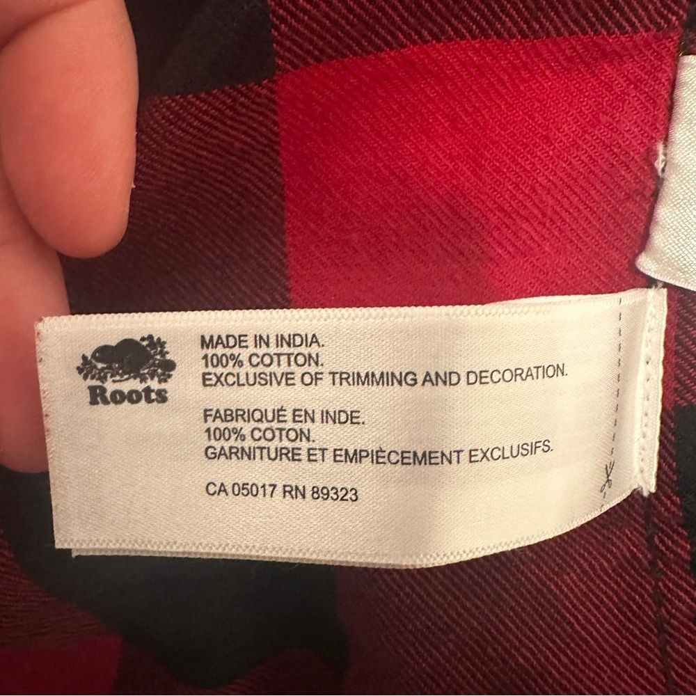 Roots Buffalo Plaid Red and Black Button Down Shirt Size 2T Toddler - Picture 10 of 10